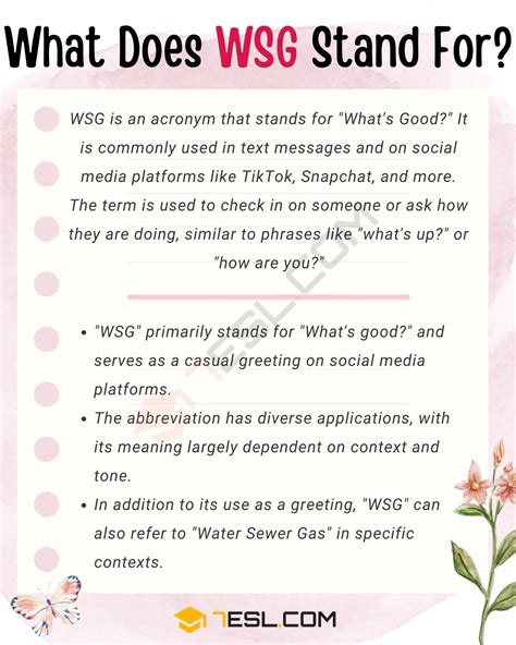 wsg meaning in text|WSG Meaning in Text, and How to Use It in Text。